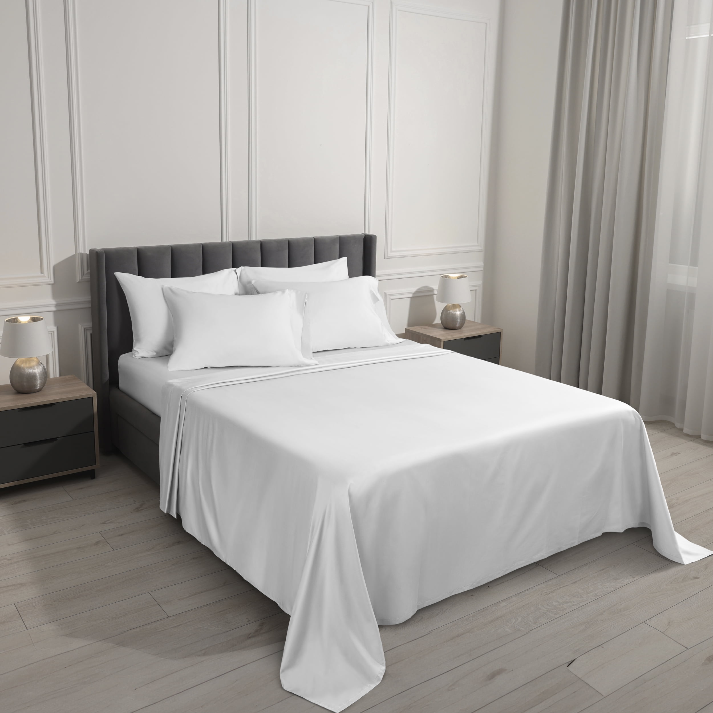 Serta 6-Piece 800 Thread Count Bright White Cotton Rich Adult Bed
