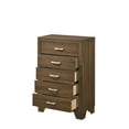 thumbnail image 3 of Nmkwnr 5 Drawer Dresser with Handle, Wood Chest of Drawer for Living Room, Bedroom, Brown, 3 of 7