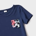 thumbnail image 5 of GPOECD Family Matching Mommy And Summer Outfits Spaghetti Strap Dresses With T Shirts Sets For Women And Girls Navy，3-4 Years, 5 of 5