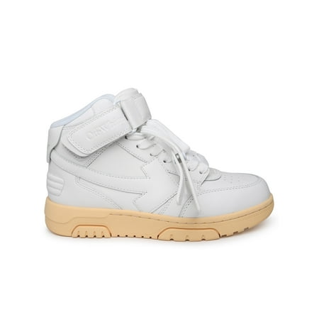 Off-White Woman  Out Of Office  Mid White Leather Sneakers
