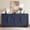 Blue, variant on 59" Sideboard Buffet Cabinet with Arched Glass Doors, Modern Wood Credenza with Adjustable Shelves, 4-Door TV Console for Living Room, Dining Room & Kitchen,White Wood Grain