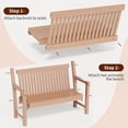 thumbnail image 5 of GONICHA Garden Bench for 2-Person,All-Weather Outdoor Bench for Patio, Park and Porch,Teak color, 5 of 9