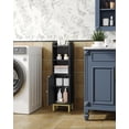 thumbnail image 3 of Bathroom Storage Cabinet, Small Corner Floor Cabinet with Door and Shelves, for Small Spaces, Black, 3 of 9