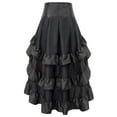 thumbnail image 2 of Womens Gothic Steampunk Skirt Victorian Asymmetrical High Low Dress High Waist Pirate Midi A-Line Skirt Renaissance Style Falda, 2 of 4