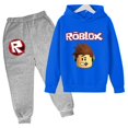 thumbnail image 3 of juego periférico niños con capucha pantalones de manga larga conjunto moda tendencia suéter sudadera pantalones casuales regalos de cumpleaños, 3 of 5