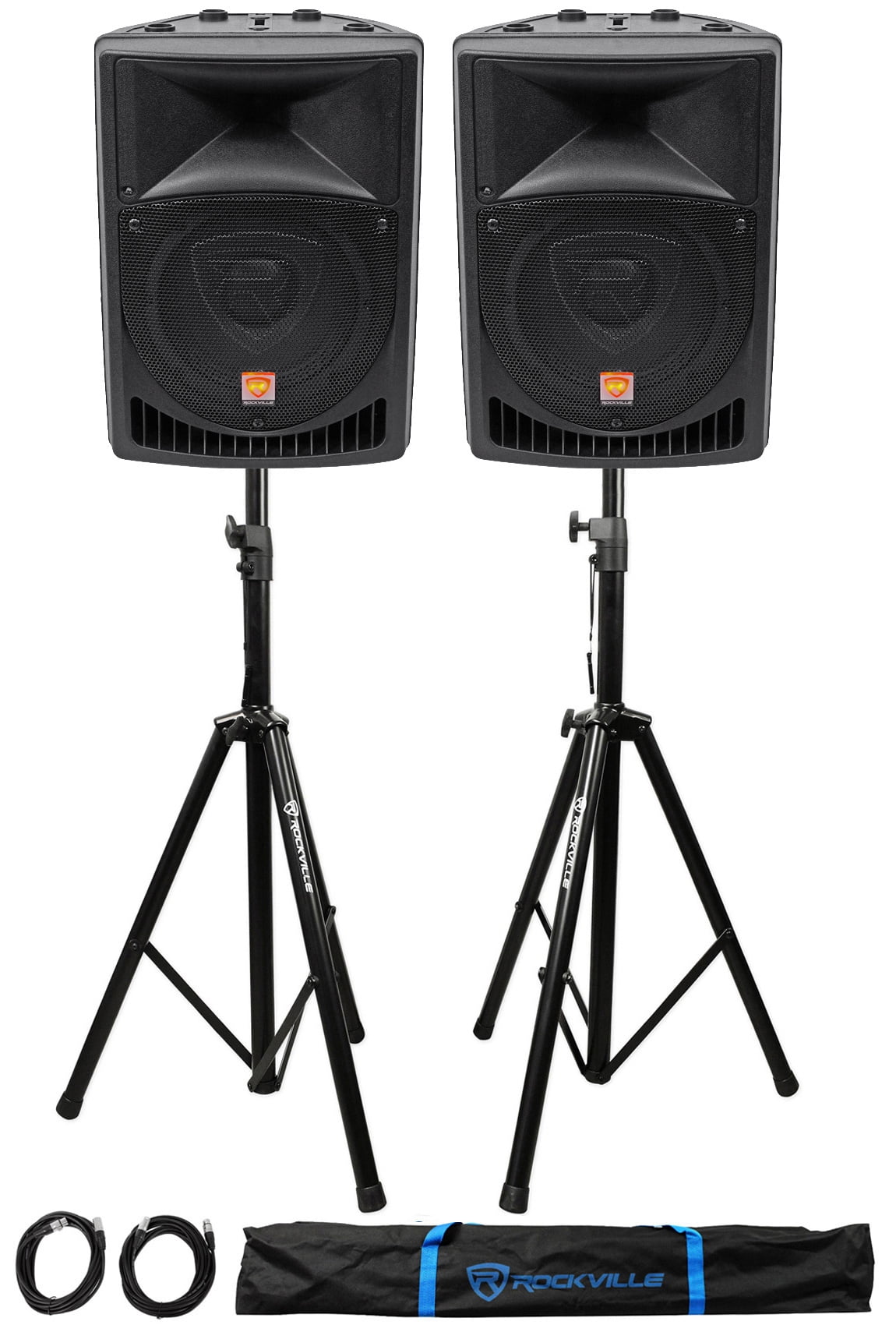 Rockville Power Gig RPG8 8" Powered Active 800 Watt 2-Way DJ PA Speakers, Pair