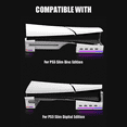 thumbnail image 2 of Support Horizontal avec Lumière RVB pour PS5 Slim, Base de Dépliage pour PS5 Slim Édition Disque/numérique avec 14 Lumières Colorées et 4 Ports USB, Accessoires de Support Stables, 2 of 8