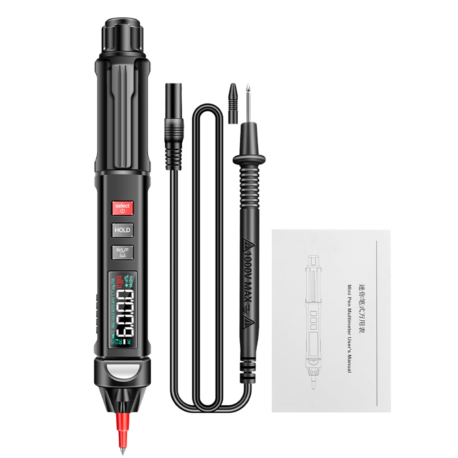 Multimeters,Resistance Temperature On/off Display Ncv Tester 6000 Voltmeter Va Voltmeter Va Lcd Va Lcd Display With Voice 6000 A3009 Pen With Pen With Voice Sequence Voice 6000 Voltmeter Eryue