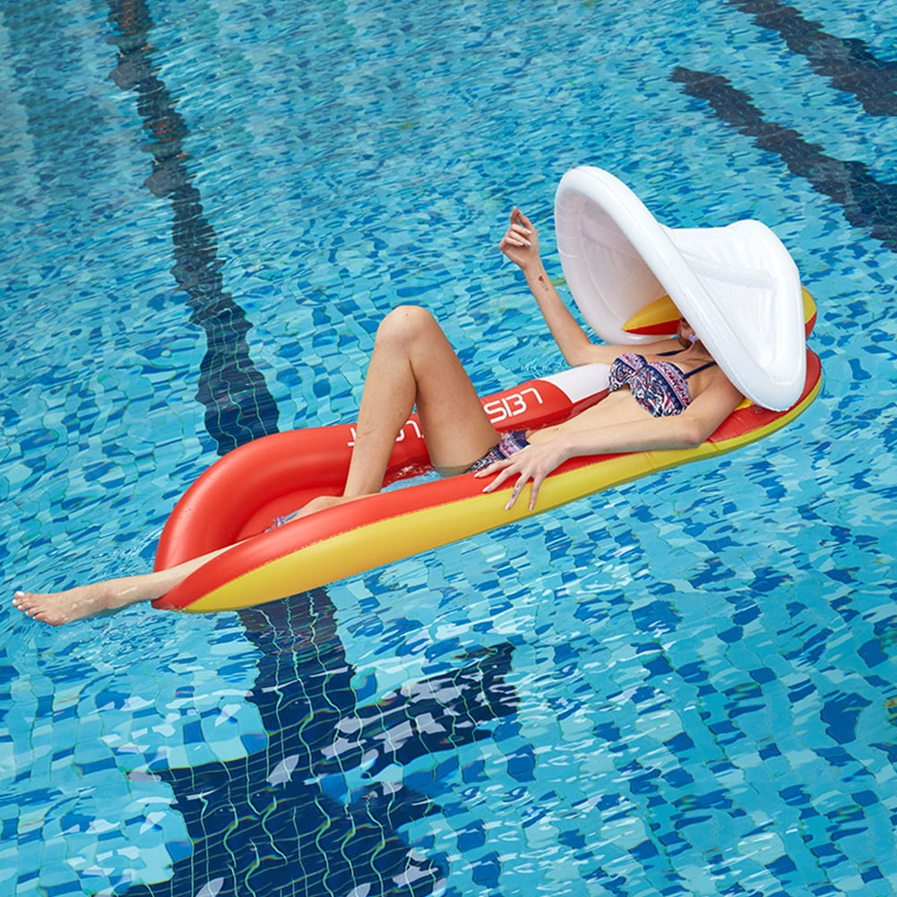 Matelas Gonflable Piscine Adulte - 76x40,5x61 Cm - Hamac Flottant Motifs Feuilles - Capacité 113 Kg - Pour Lac, Rivière, Mer