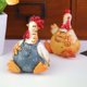 thumbnail image 1 of Figuras de pollo de resina para pareja | Decoración de mesa de 7 cm | Adornos para el salpicadero del coche | Regalo para parejas, 1 of 6