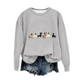 thumbnail image 4 of PNTUTB Womens Long Sleeve Crewneck Printed Hoodless Pullover Sweatshirt Casual Loose Tops Clothes, 4 of 5