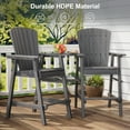 thumbnail image 6 of Pamapic HDPE Tall Outdoor Adirondack Chair Set with Double Removable Trays in Gray, 6 of 7