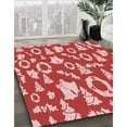 thumbnail image 3 of Ahgly Company Tapis Rond Lavable en Machine Intérieur Transitionnel Rose Corail Clair, 7 Pieds Rond, 3 of 7