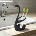 thumbnail image 5 of Black Swan‑Shaped Organizer with Drainage Base, Matte Plastic Multi‑Purpose Storage Rack, Stylish Holder for Bathroom Toothbrush, Desk Pen and Kitchen Cutlery, 5 of 6