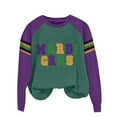thumbnail image 4 of Ploknplq Striped Sweater Women,Mardi Gras Clothes,Green Sweater Women Purple Gold Green Women's Print Hoodless Sweatshirt,Long Sleeve Shirts for Women,Crewneck Sweatshirt Z Green 2XL, 4 of 4
