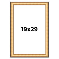 19x29 Frame Gold Plein Aire Solid Wood Picture Frame Width 2 Inches | Interior Frame Depth 0.5