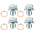 thumbnail image 1 of Conjuntos de 4 tapones de drenaje de aceite M12x1.25 con arandela 90341-12012 para Toyota RAV4 tono plateado de acero, 1 of 7
