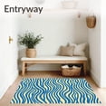 thumbnail image 3 of ODIKA 8'x10' Machine Washable Non-Slip Area Rug, Minimalist Wave Motif Decorative Accent High Traffic Rug, Blue, 599027, 3 of 7