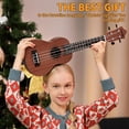 thumbnail image 4 of AODSK Ukelele soprano para principiantes Kit para adultos, estudiantes, guitarra Uke hawaiana de iniciación Sapele Ukalalee con bolsa de transporte y (madera de Sapele, soprano), 4 of 5