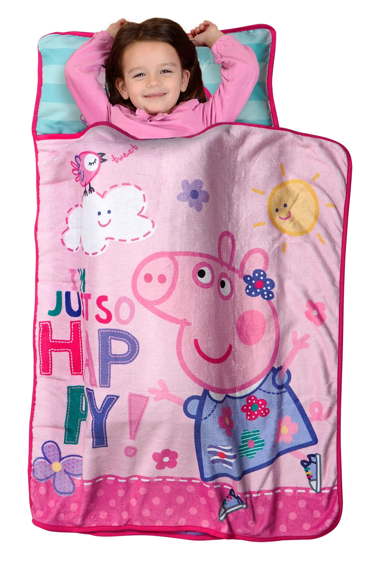 Baby Boom Peppa Pig Toddler Quilted Mat and Plush Blanket Nap Mat