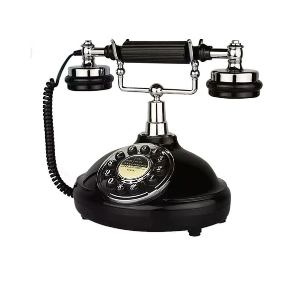 Black Retro Phone, TelPal Corded Landline Telephone for Home/Office/Hotel, Old Fashion Vintage Telephone with Last Number Redial, Wired Antique Phone Gift for Seniors