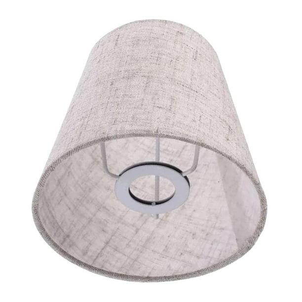 Pantalla de arpillera E14, decoración de repuesto, lámpara de pie clásica y moderna, cubierta de lámpara de araña para sala de estar y cocina Gris