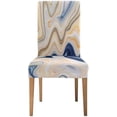 thumbnail image 2 of FMSHPON Yellow Blue Marble Pattern Stretch Chair Cover Protector Seat Slipcover for Dining Room Hotel Wedding Party Set of 6, 2 of 6
