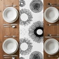 thumbnail image 6 of Geometric Black Table Runner - 90 Inch Long, Kitchen Dining Table Runner Dresser Scarves, Abstract Grey White Boho Circle Dot Farmhouse Decor for Coffee Tables Wedding Party Banquet, 6 of 8