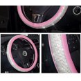 thumbnail image 2 of Cubiertas de cuero para volante de coche, cubiertas de volante de coche con diamantes de imitación de cristal, protectores, accesorios interiores para mujeres y niñas, 2 of 3