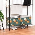 thumbnail image 3 of Yayeee Foldable Storage Basket for Shelves with Handles Set of 2 Waterproof Cloth Bins, Retro Floral Orange, 3 of 7