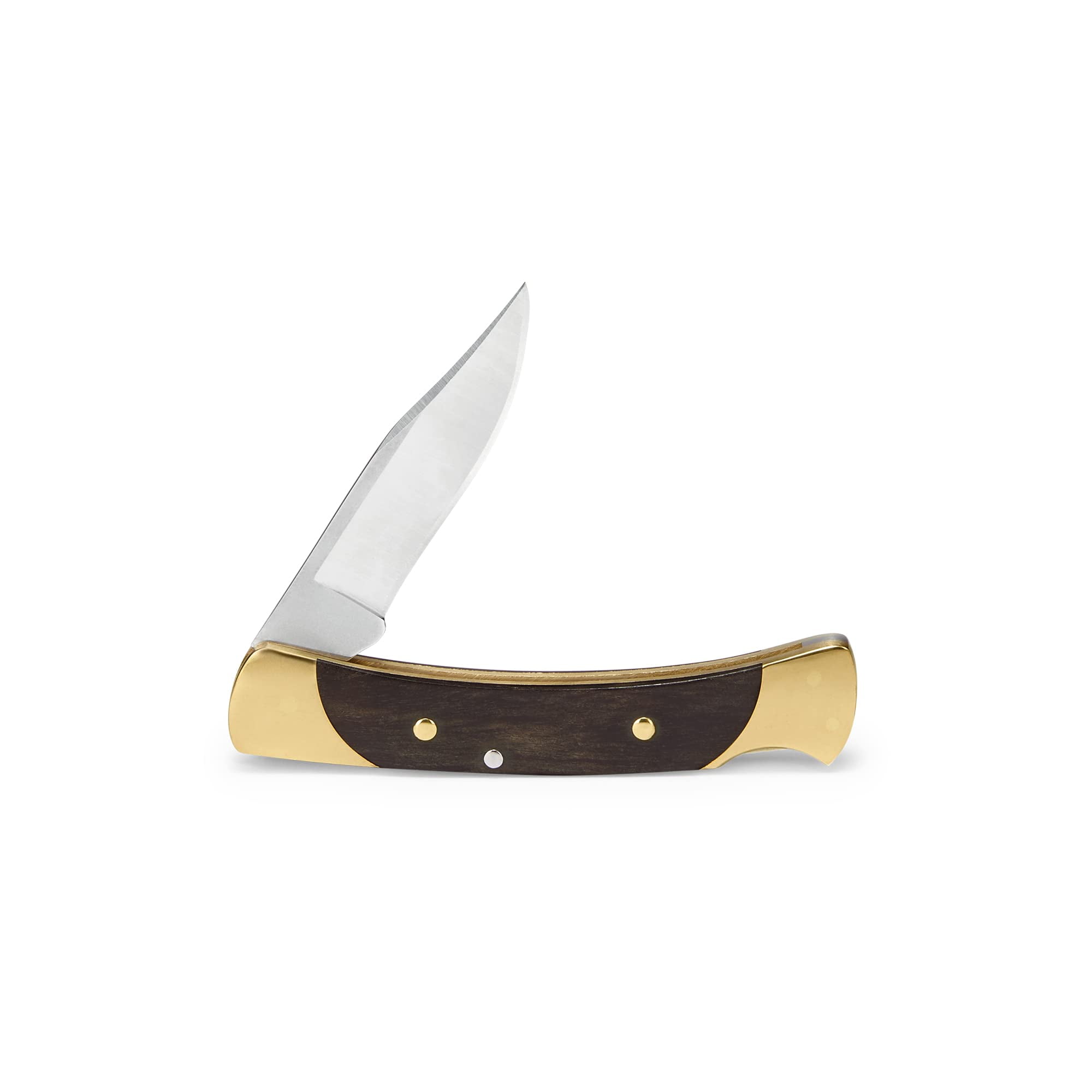 Buck Knives The 55 Folding Pocket Knife 2-3/8" 420HC Steel Clip Blade, Ebony Handle, Brass Bolsters