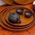 thumbnail image 3 of Natural Wooden Round Plate Tea Fruit Food Bakery Serving Tray Dishes Platter New, 3 of 4
