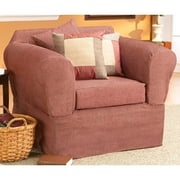 Home Trends Brenna Chair Slipcover with Separate Seat Cushion Cover, Henna