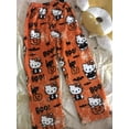 thumbnail image 2 of Halloween Sanrio Hello Kitty Pajamas Pants Unisex Autumn Winter Warm Flannel Sleepwear Trendy Pumpkin Y2K Cartoon Home Clothes, 2 of 4