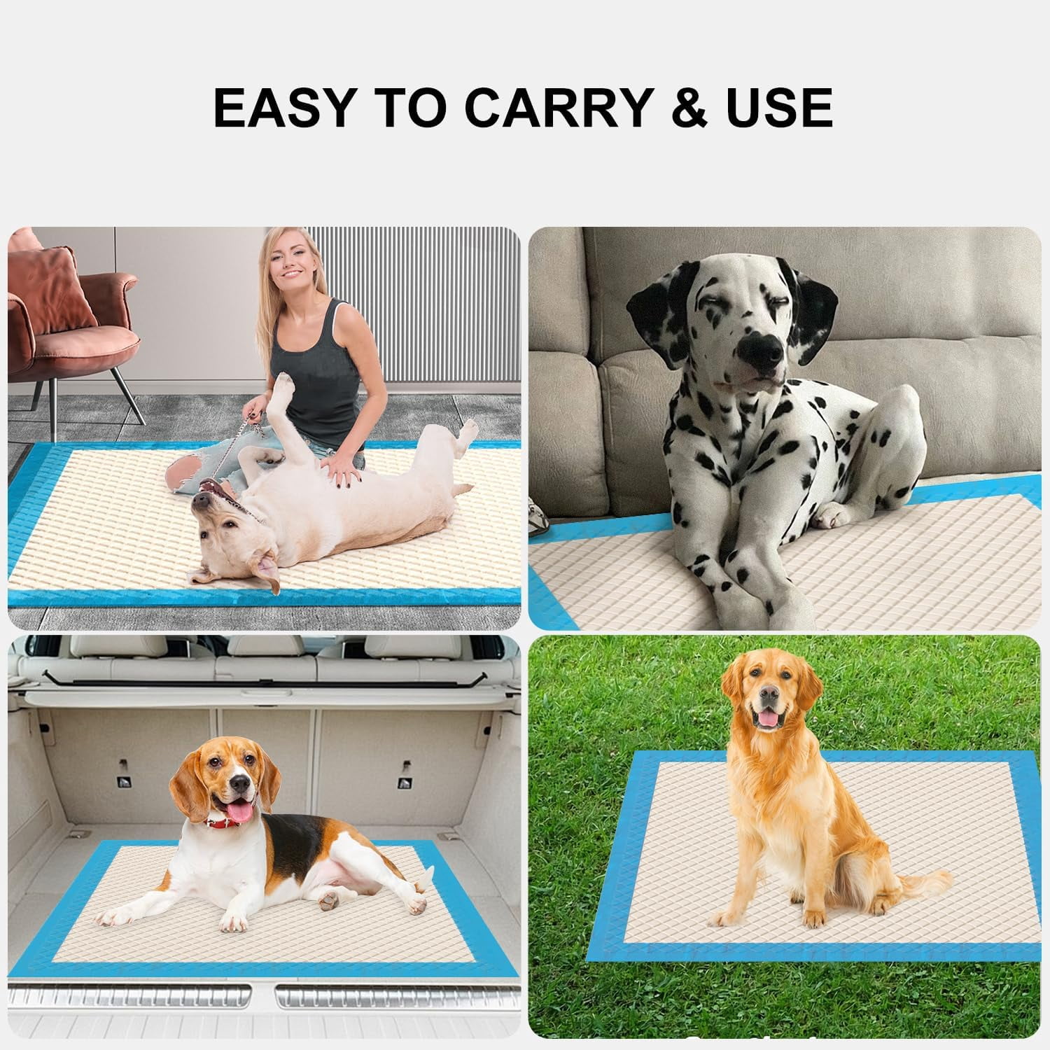 Nomipaw Pee Pads for Dogs - 28 x 34 inchs - 50 Count -  Super Absorbent - Leak-Proof & Odor-Control - Full Edge Wrapping Pad