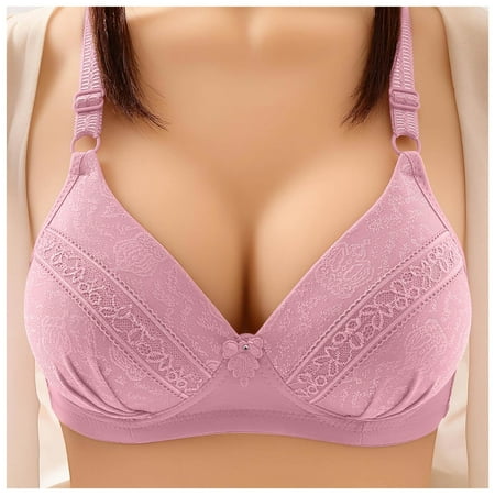 

Larisalt Sports Bras For Women Women s Bras Forever Fit V-Neck Molded Cup Lace Bra Pink 90C
