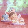 thumbnail image 3 of KAKOWELY Figura de bebé durmiendo, escultura de resina, decoración para tartas, adorno de escritorio para coche - Unicornio (rosa), 3 of 4