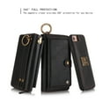 thumbnail image 3 of iPhone 8 Wallet Detachable Case, iPhone 7 Case, Dteck [wrist band & metal buckle & 14 Card Slots] Zipper Purse Phone Case Multi-function Folio Flip Weave PU Leather Removable Magnetic Back Cover,Black, 3 of 10