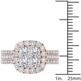 thumbnail image 4 of 2 Carat T.W. Diamond Single Halo Cluster Two-Band 14kt Rose Gold Engagement Ring Set, 4 of 5