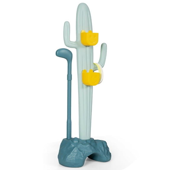 Spaco 3-in-1 Cactus Toy Stand Sports Activity Center with Golf and Ring-Toss