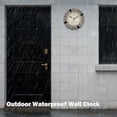 thumbnail image 6 of 10 Inch Small Indoor/Outdoor Waterproof Wall Clock with Thermometer Silent Non-Ticking Battery Operated Wall Clocks Weatherproof for Patio, Pool, Garden, Lanai, Fence, Porch, Deck, Bathroom, 6 of 12