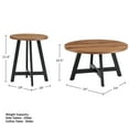 thumbnail image 3 of Lavish Home 3PC Industrial Round Coffee Table Set with Side Tables (Walnut), 3 of 7