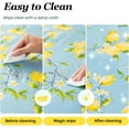 thumbnail image 5 of Round Fitted PEVA Vinyl Tablecloth with Elastic Edged & Flannel Backing, Waterproof Wipeable Round Table Cover for Indoor Outdoor Patio Use - Fits Tables up to 36"-44" Dia. (Lemon), 5 of 6