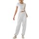 thumbnail image 3 of Jumpingount Pantalones de mujer Pantalones de yoga elásticos de cintura alta Pantalones deportivos de entrenamiento Prendas para la parte inferior del cuerpo Blanco L Jumpingount AP003411-03, 3 of 6