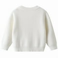 thumbnail image 3 of Girls Sweater Girls Fall Winter Hand Embroidered Floral Knit Sweater Crew Neck Long Sleeve Soft Pullover Top for Toddler Baby Wear Birthday Celebration Boy Sweater White 5 Years-6 Years, 3 of 6