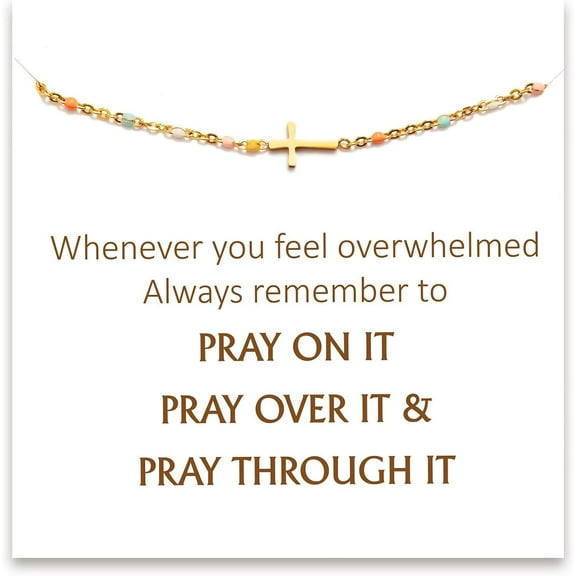 Cross Bracelet for Women, Religious Christian Jewelry for Women, Friend Lover Daughter Sister Gifts, Boho Gold Link Bracelets