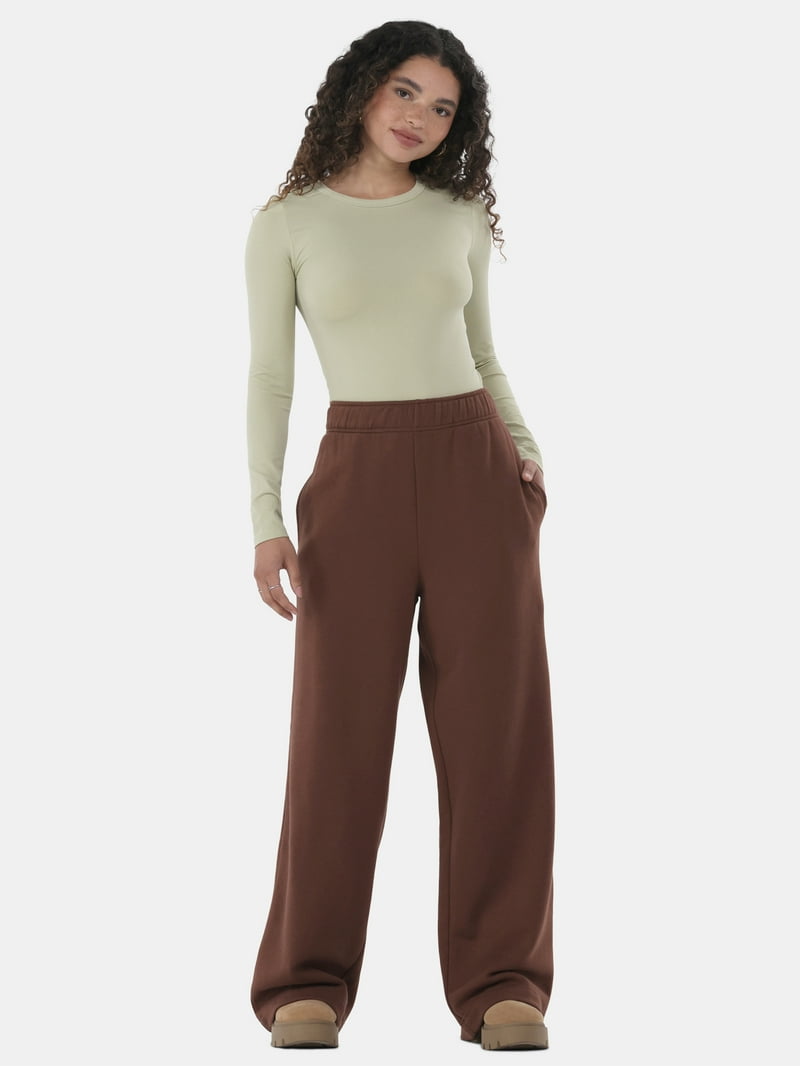 No Boundaries Soft Fleece Wide Leg Pants, 30” Inseam, 1 or 2-Pack