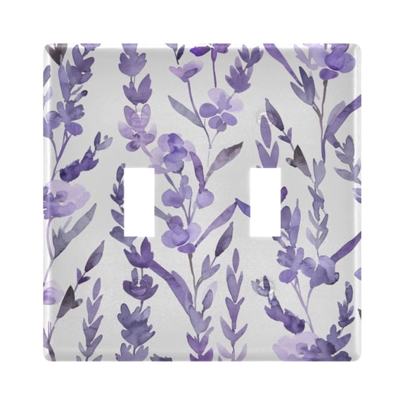 Lavender Watercolor Light Switch Cover Electrical Outlet Cover Replaceable Wall Plates 2-Gang