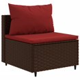 thumbnail image 2 of vidaXL 10 Piece Garden Sofa Set with Cushions Brown Poly Rattan, 2 of 5