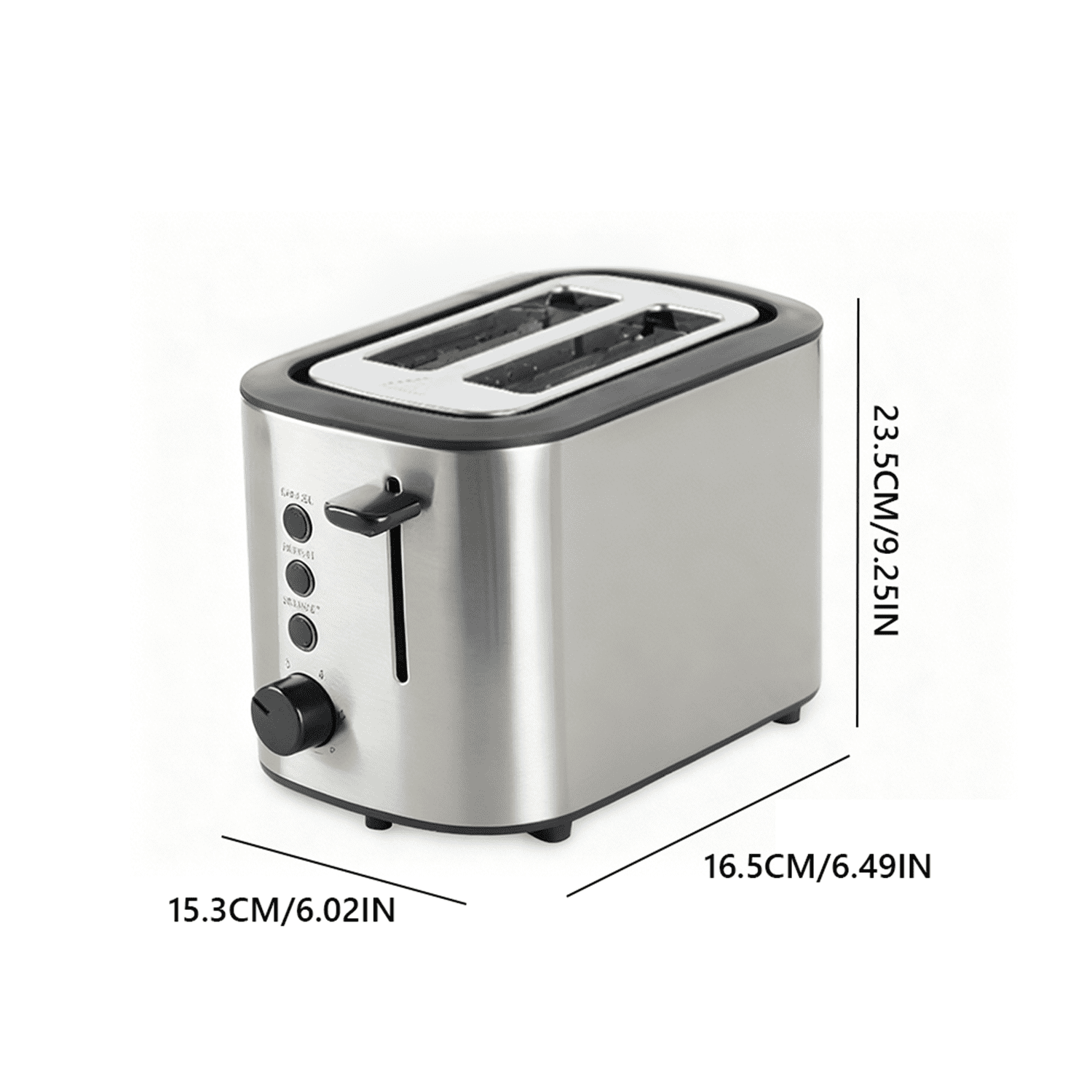 Kitchenette Appliances 2-Slice Toaster, Stainless Steel with Pop-Up